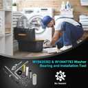 Funmit W10435302 & W10447783 Washer Bearing Tool Kit and Tub Seal Replacement for Whirlpool Cabrio and Maytag Bravos XL Washers, Repair Noisy, Shaking, Leaking, UL/OL Error Issues