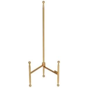Gold Colored Steel Tabletop Easel by Studio Dcor - Decorative Stand for Pictures, Frames, Books, Cards, Plates - 1 Pack (5.5 x 6 x 15)