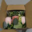 NUPTIO Small Flower Rings for Centerpieces: 9.05 Inch Dusty Rose & White Candle Rose Wreath for Wedding Party Christmas Decorations - Spring Summer Front Door Porch Decor 2 Pcs