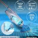 KOKIDO Rechargeable Handheld Hot Tub Spa Pool Vacuum, IPX8, Aluminum Pole and 2 Brush Heads, Ideal for Inflatable, Above Ground & Pools up to 20ft, 60-min Cordless Spot Cleaning Sand and Debris XV110