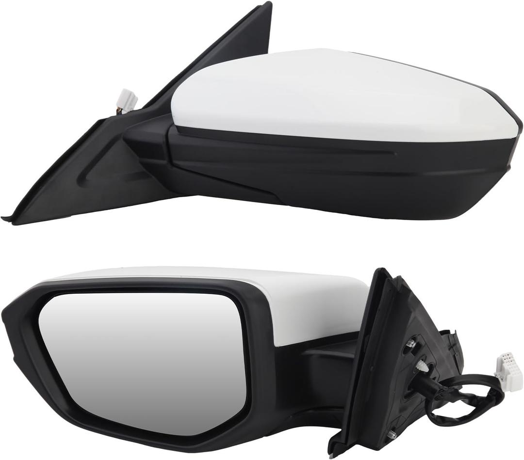 Driver Side View Mirror Compatible with 2016-2021 Honda Civic Power Heated,Civic Side Mirror Left Replace# 76258TBAC02ZA, 5Pins-HeatedPaintable White