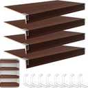 Wire Shelf Cover,KHASIM Wire Rack Covers for Pantry,PVC Wood-Look Faux Wood Shelf Liners,48x12 Inch,0.24inch Thick for Home and Kitchen Organization