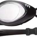 TYR Blackhawk Racing Swim Goggles - Adult Swimming Goggles for Men and Women - Anti-Fog, UVA/UVB Protection, Watertight, Black