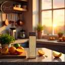 15oz Golden Java Square Bpa Free Plastic Water Bottle, Woodgrain Plastic Lid, Slim Clear Water Bottle, Beverage container, Compact Hydration Container (1 Count)