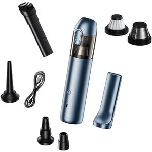 q208 Car Vacuum Cleaner - High Power 16000Pa Vacuum Cleaner and Air Duster, Rechargeable Cordless Car Vacuum,Mini Vacuum for Car,Office, Desktop, Pet Hair Cleaning, Home Cleaning (Blue)