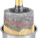 Slushy Machine for Home - 88oz Frozen Drink Maker, 2 In 1 Soft Serve Ice Cream & Slushie Machine with LED Display Champagne Ice Bucket, Wine Chiller Ice Mold (Black) (White)