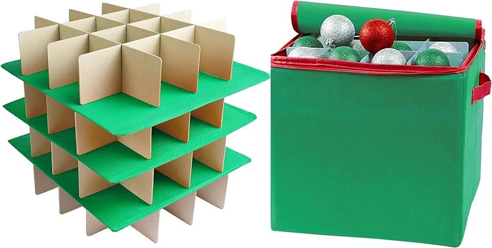 Nonwoven Ornament Storage Box, Green