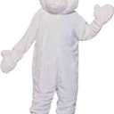 White Polar Bear Mascot Costume Party Holliday Cosplay Fanny Dress (White)