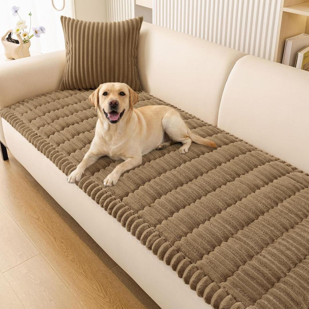 Smiry Couch Cover for Dogs, Non Slip Washable Sofa Protector for Pets, Soft Furniture Cover for Pet, Stylish Sofa Covers, Cozy Protect Against Fur, Dirt & Everyday Messes (Mocha Brown, 27.6" x 70.9")