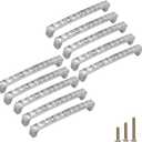 ESreake 10 Pack Large U Shape Diamond Crystal Glass Cabinet Pulls Knobs Handles, Modern Decorated Shiny Dresser Drawer Pulls Handles for Cupboard Wardrobe Dresser (5" Hole Centers, 10 Pack)