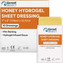 Honey Hydrogel Sheet Dressing 7"x5" - 10 Hydrogel Sheets with 30% Medical Grade Honey for Wounds - Good for Ulcers, Surgical Wounds, Donor Sites, Cuts, Abrasions, and More