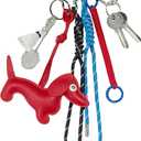Dachshund Cute Keychain, Bag Charm, Hand-Woven Nylon Rope Key Chain, Aesthetic Keychain, Bag Accessories Charms for Handbag, Backpack（Red）