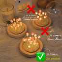 Tulip Night Light Lamp  16 LED Flowers in Glass Dome with Wooden Base, Decorative Desk Lamp, Gift for Women, Batteries and Gift Bag Included