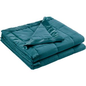 Madison Park Windom Down Alternative Blanket, Premium 3M Scotchgard Moisture Wicking Treatment, Lightweight and Soft Bed Cover For All Season, Satin Trim, Teal Full/Queen