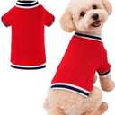 Dog Sweater Knitted Puppy Sweater Winter Christmas Pet Clothes for Small Dogs XS Cat Apparel (Medium, Red)