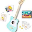 Loog Mini Acoustic kids Guitar for Beginners 3-strings Ages 3+ Learning app and lessons included (Green)