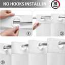 No Hook Shower Curtain with Fabric Liner White Hotel Waffle 75" L x 72" W,PEVA Frosted Window