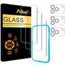 Ailun 3 Pack Screen Protector for iPhone 17 Pro [6.3 inch] + 3 Pack Camera Lens Protector with Installation Frame,Sensor Protection,Dynamic Island Compatible,Case Friendly Tempered Glass Film