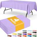 Niuara Lavender Plastic Table Cloth - 4 Pack 54"  108" Rectangle Disposable Tablecloths for 6FT Tables, Table Cover for Party, Holiday & Gathering Use