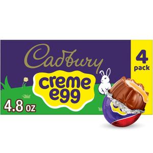 4 x CADBURY CREME EGG Chocolate with Fondant, Easter Candy Eggs, 1.2 oz (4 Count) (EXP 07/31/26)