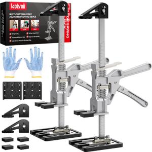 Kolvoii Labor Saving Arm Jack, 2 Pack Stainless Steel 15.6 Inch Construction Jack, Multi-Function Height Adjustment Hand Jacks for Lifting and Leveling, 10 Inch Lift Range (Large)