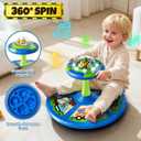 Lehoo Castle Dinosaur Sit and Spin Toys for Toddlers 1-3 Boys Birthday Gift, 360 Toddler Spinning Seat with Lights and Music, Sensory Toys for Boys Age 2-4, 17.5 Inches