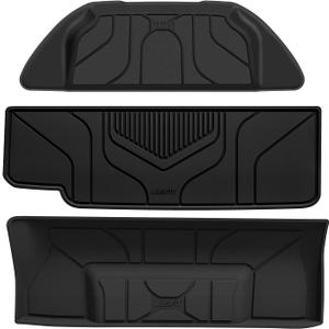 LASFIT Trunk Mats Fit for Tesla Model X & Model X Plaid 6 Seater / 7 Seater 2025 2024 2023 2022 2021, Custom Fit TPE All Weather Waterproof Cargo Liners, Black