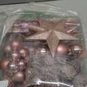 102PCS Assorted Rose Gold Christmas Ornaments - Shatterproof Xmas Tree Decorations Set