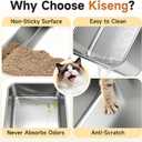 Stainless Steel Sifting Litter Box for Pine Pellets, XL Odor Free | Stainless Steel Litter Box with Lid,Large CapacityAnti-Leakage, Easy Cleaning, Less Tracking, for Multi-Cat & Big cats