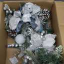 Christmas Garland for Front Door, 6 Foot Artificial Unlit Winter Garland with Pine Cones, Berry Clusters, Bronze Ball Ornaments and Ribbons for Thanksgiving Holiday Christmas Decoration