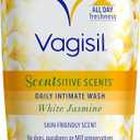 Vagisil Feminine Wash for Intimate Area Hygiene, Scentsitive Scents, pH Balanced and Gynecologist Tested, White Jasmine, 12 oz (Pack of 1)