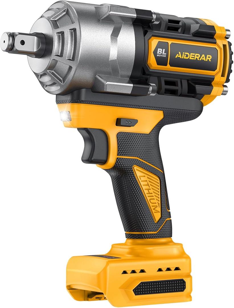 Impact Wrench for DeWalt Battery, 1328Ft-Lbs (1800N.m) Impact Driver, 1/2" Impact Gun 3-Speed High Torque Power Tool for Tire Removal, Rusted Bolts, Heavy Equipment(No Battery)