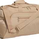 adidas Defender 5 Duffel Bag for Sports, Gym and Travel, Warm Sandstone Beige/Wonder Alumina Grey, OSFA | For Sports, Gym and Travel, OSFA, Small