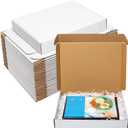 Wowxyz White Shipping Boxes 13x10x2" 30 Pack - Corrugated Cardboard Box Mailers for Small Business, Literature Mailer Packaging Supplies