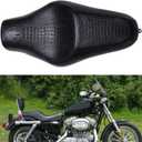 Brown Crocodile Leather Motorcycle Front Driver Rear Passenger Two Up Leather Seat Cushion for Seventy-two XL1200V Sportster 883 Iron 883