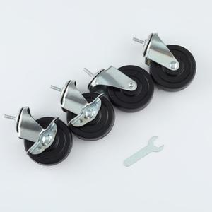 3-Inch Replacement Casters for Wire Shelving, Heavy Duty 1/4-20 Threaded Wheels with Locking Brakes, Universal Polyurethane Swivel Casters Set of 4