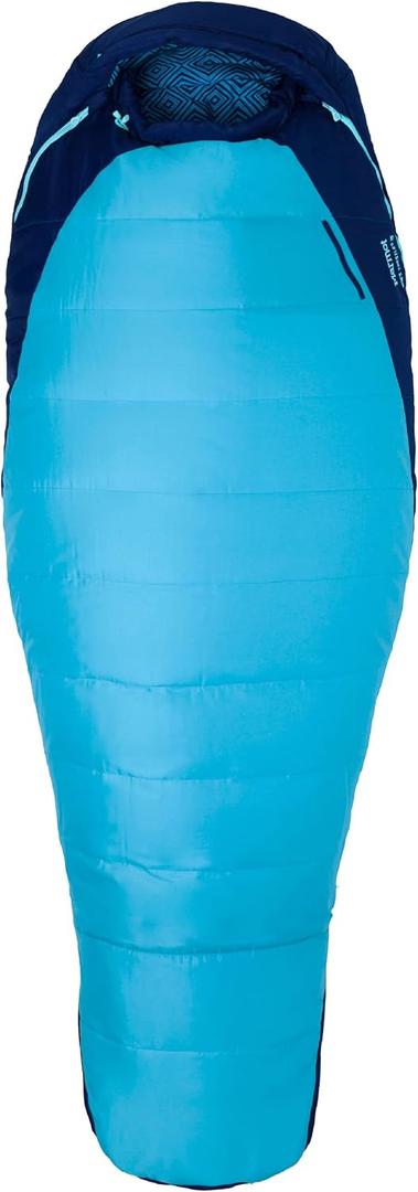 Marmot Women's Trestles 15 Sleeping Bag | Insulated, Water-Resistant, Left-Zip, French Blue/Harbor Blue