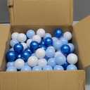 GOGOSO Ball Pit Balls for Toddler, Baby Plastic Playballs Kids Soft Pastel Pelotas Non-Toxic BPA-Free Pearl Blue+Light Blue+White 100 Balls
