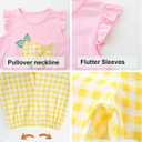 Toddler Girls Summer Outfit Cotton Flutter Sleeve Tank Top and Shorts Cute Clothing Set Size 2T 3 7Y (Pink)