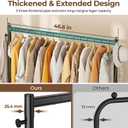 HYSEYY Clothes Clothing Rack, Rolling Heavy Duty Clothes Rack Load 420 LBS With Wheels, Metal Clothes Rack for Hanging Clothes, Portable Standing Clothes Garment Rack, Black,48 inches