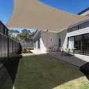 Ankuka Waterproof Sun Shade Sails Canopy Awning Shelter, UV Blockage Backyard Patio Garden Carport(10'x13', Khaki)