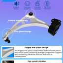 2Pcs Front Lower Control Arm Suspension Kit for Honda 2018 2019 2020 2021 2022 2023 2024 Odyssey – Replaces OE# CMS601268, CMS601267 (51350THRA00, 51350THRA10, 51360THRA00, 51360THRA10)