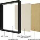 11x14 Shadow Box Display Case with Tempered Glass, Black Wooden Large Memory Shadow Box Frame with Soft Linen Back