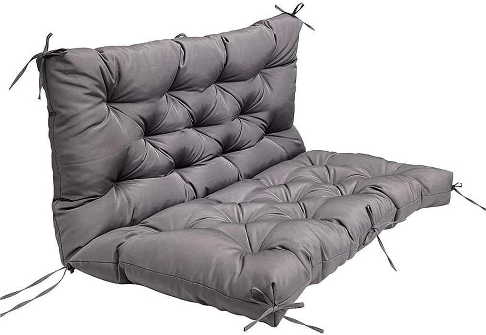Srutirbo Outdoor Swing Replacement Cushions 3 Seater, Waterproof Porch Swing Cushions with Backrest, 40"x40", for Garden Patio Furniture (Dark Grey)