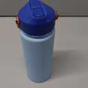 GoKEDA 18oz Kids Water Bottle, Insulated Water Bottles with Stickers, 18/8 Stainless Steel Vacuum Leak Proof Straw Cup for School, Gifts for Boys(Light Blue)