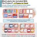 3 Pack 14 Grids Travel Pill Organizer Box with 415-Pcs Medicine Name Labels - Pocket Daily Pharmacy Case Container Kit - Travel Medication Holder Dispenser for Fish Oil Vitamin Supplement Storage (Khaki+pink+grey)