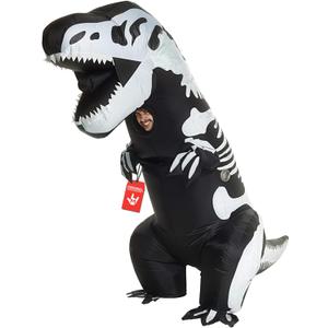 Morph Inflatable Skeleton Dinosaur Costume Adult, Blow Up Skeleton Dinosaur Costume, Trex Costume Dinosaur Blow Up Costume (One Size)