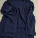 Ebifin Women's Crew Neck Pullover Sweater Solid Color Casual Warm Lightweight Knit Sweaters (X-Large, 1-navy Blue)