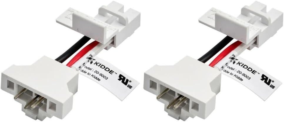 Kiddes 20-9003 Quick Connect Adapter Plug for Hardwired Smoke and CO Detectors Compatible with Kiddes Alarms Smoke Detector Adapter for Easy Retrofit Installations, Pack of 2