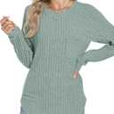 Motarto Lightweight Sweaters for Women Tunic Ribbed Tops Pull Over Casual Long Sleeve Shirts Plus Size Top for Daily Wear (Medium)